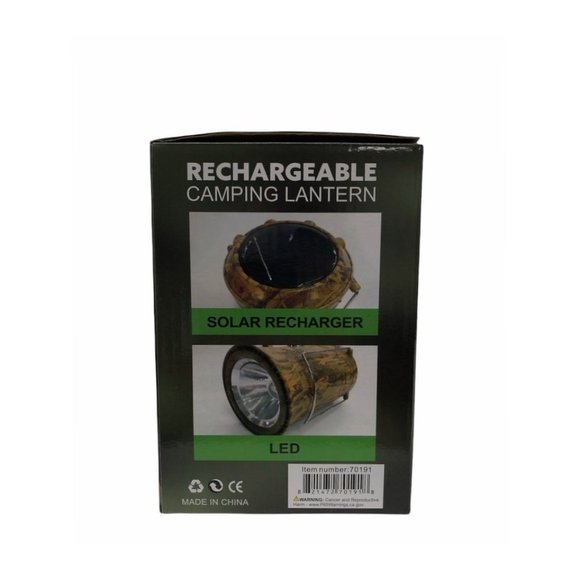 Large Camouflaged LED Solar Rechargeable Pop Up Camping Lantern W/ Flashlight - Picture 4 of 14